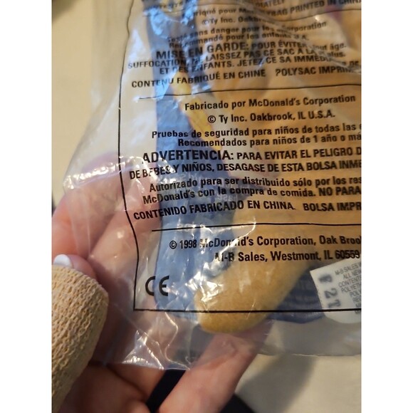 TY Teenie Beanie Babies w/Errors -1993 - #9 BONES - In Original Pkg. Unopened - Picture 3 of 8